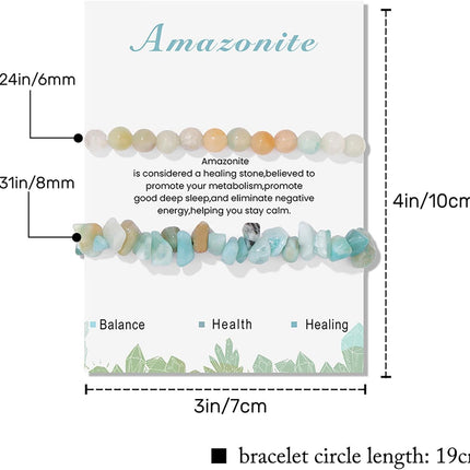 SourceToHome FuenteACasa Healing Crystal Bracelets for Women 2 PCS 6mm Natural Stone Bracelet — Home & Lifestyle