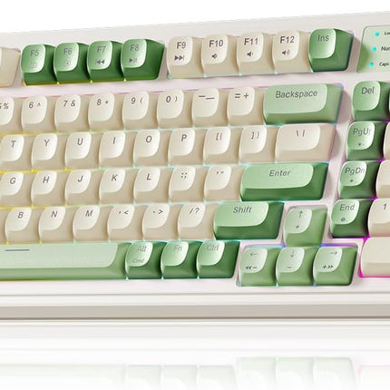 Green Tri-Mode Wireless Gaming Keyboard with Number Pad