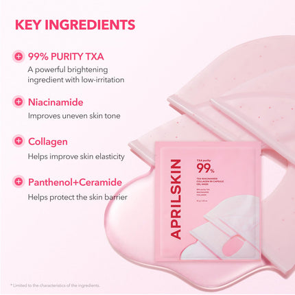 TXA Pink Capsule Gel Overnight Face Mask, 30g x 4