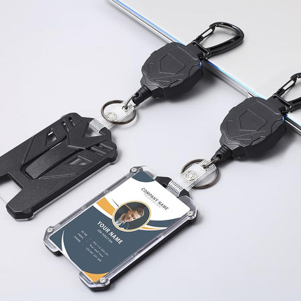 SourceToHome FuenteACasa Badge Holder Retractable Clip Heavy Duty Carabiner Badge Reel Keychain — Home & Lifestyle