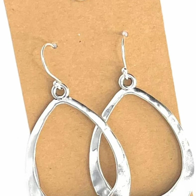 HomeChef ChefDelHogar Large Teardrop Hoop on Sterling Silver Earrings Bohemian Boho Statement Jewelry — Kitchen & Home