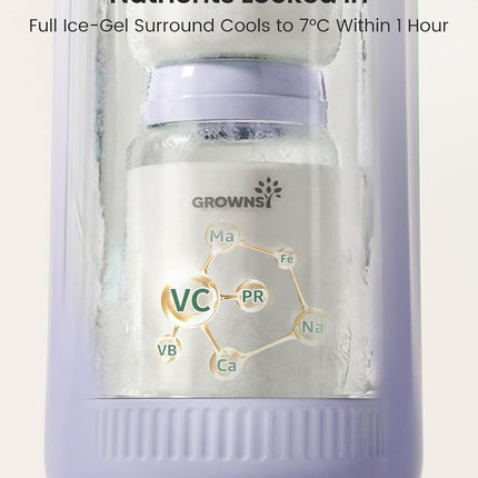 22 oz Portable Breast Milk Cooler with Stainless Steel Chiller and 2 Baby Bottles