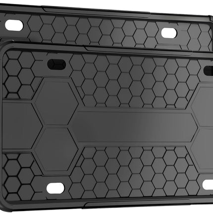 2-Pack Premium Matte Black Silicone License Plate Frames