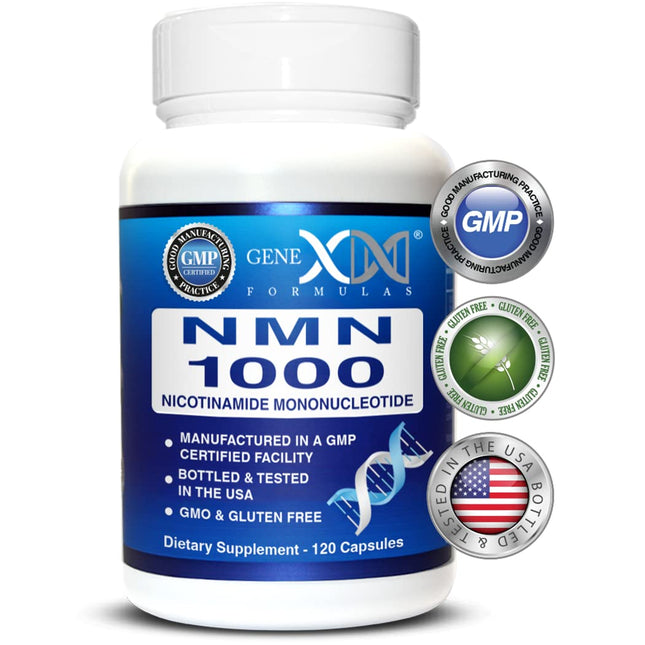 Genex Formulas NMN 1000mg 99% Pure NAD+ Booster 120 Capsules front label