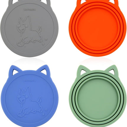 4 Pack Universal Silicone Pet Food Can Lids