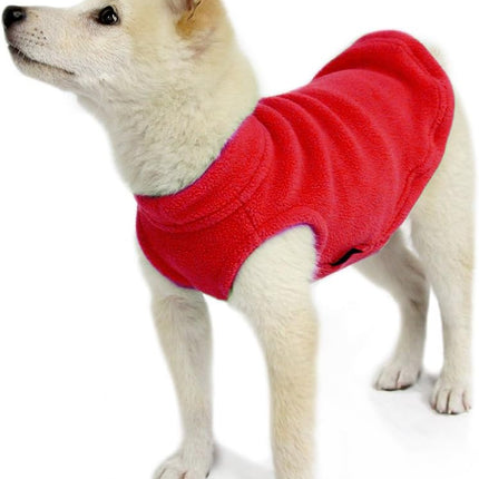 Stretch Fleece Vest Dog Sweater - Red, Medium