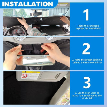 300T Thickened Universal Windshield Sunshade with Storage Bag
