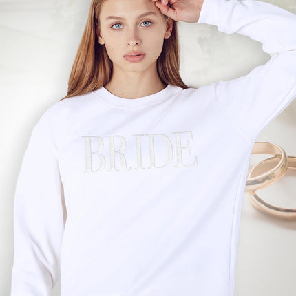 Bride Crewneck Sweatshirt - Engagement and Wedding Gift, White