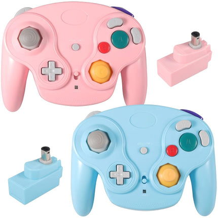 Wireless Classic Gamepad Controller Set, 2 Pieces, Pink and Blue