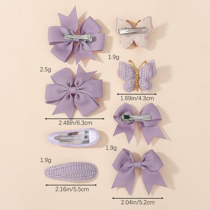 8pcs Baby Girl Hair Bow Clips Set 1.7"-2.5" Toddler Hair Clips