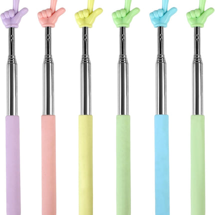 6-Piece Extendable Colorful Finger Pointer Stick Set