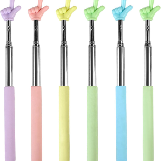 6-Piece Extendable Colorful Finger Pointer Stick Set