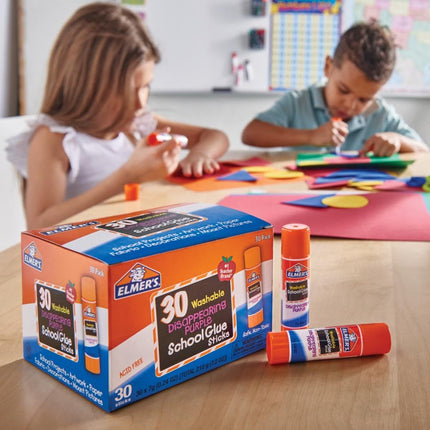 Disappearing Purple Washable School Glue Sticks, 7g, 30 Count
