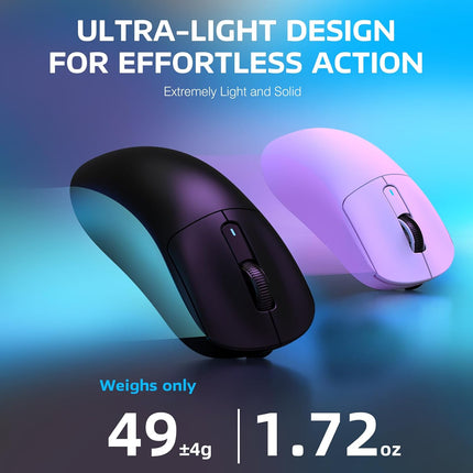 X3 Wireless Gaming Mouse, 49g Ergonomic Triple-Mode Mouse with PAW3395 26K DPI Sensor, 200h Battery, Programmable Buttons, Black