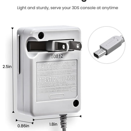 3DS Charger Wall Plug Adapter for 3DS, DSi, 2DS and New 3DS Systems