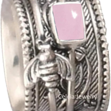 925 Sterling Silver Honey Bee Spinner Meditation Ring — Home & Lifestyle