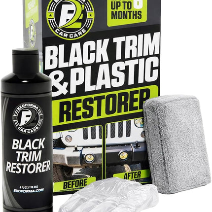 Black Trim Restorer 4oz Kit for Faded Plastic, Trim & Vinyl