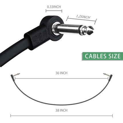 Guitar Patch Cables, Guitar Effect Pedal Noiseless Cable, Black