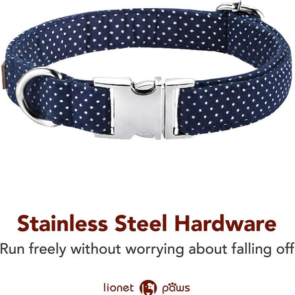 Boy Dog Collar with Navy Blue Bow Tie, Small