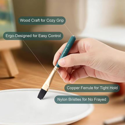 6-Piece Mini Travel Watercolor Brush Set, Green
