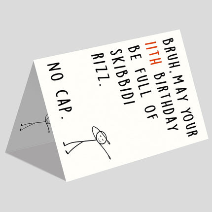 11th Birthday Card with Funny Gen Z Meme-Inspired Design