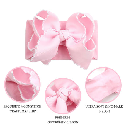 6-Inch Jumbo Pink Baby Bow Nylon Headband