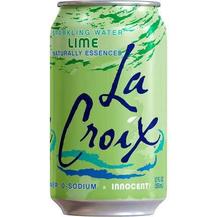Lime Sparkling Water, 12 Fl Oz Cans, Pack of 8