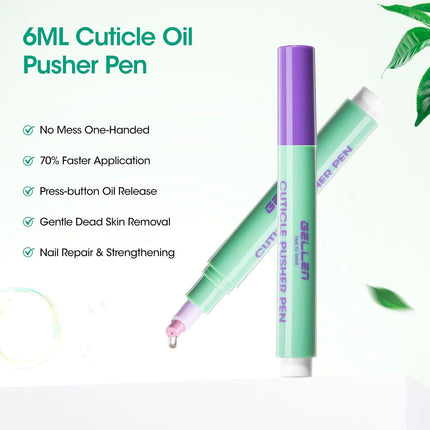 SourceToHome FuenteACasa GELLEN 2Pcs Cuticle Pusher Oil Pen - 6ml Large Capacity Nail Oil Pen with — Home & Lifestyle