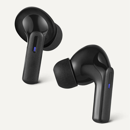 Bluetooth True Wireless In-Ear Earbuds with Mic and Charging Case, Black