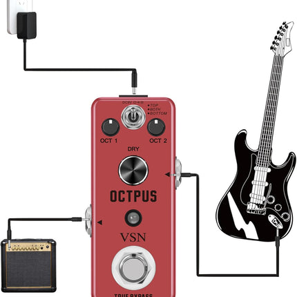 SourceToHome FuenteACasa VSN Octave Guitar Pedal, Digital Mini Pedal For Electric Guitar — Home & Lifestyle