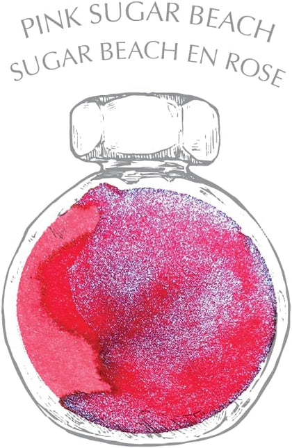 Pink Sugar Beach Hot Pink Fountain Pen Ink with Electric Blue Shimmer, 38ml Bottle
