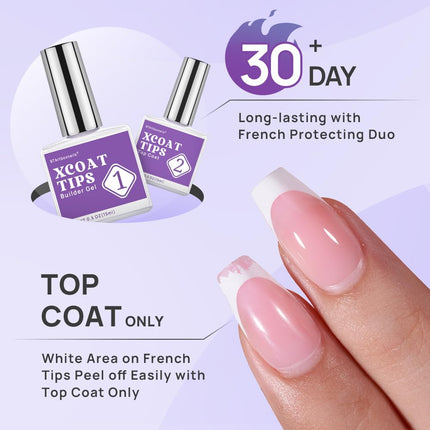 French Tip Protecting Builder Gel and Top Coat Duo