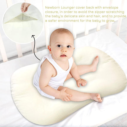 Yellow 100% Cotton Muslin Baby Lounger Cover