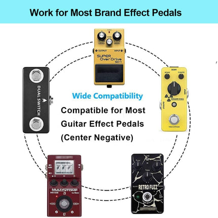DC 9V Guitar Pedal Power Supply with 4-Way Daisy Chain