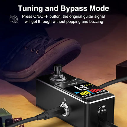 Guitar Tuner Pedal with True Bypass for Electric Guitar and Bass