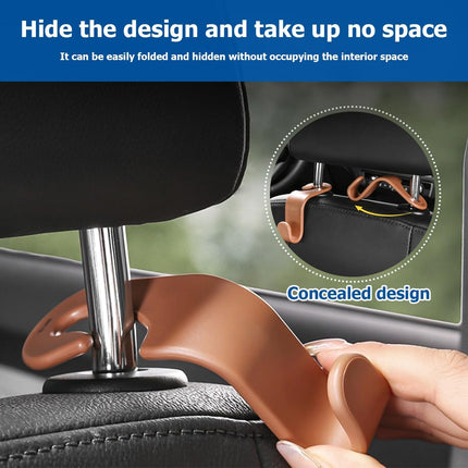 Leather Car Hooks for Seat Back Organization