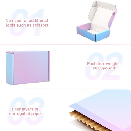 Purple Corrugated Box Mailers 6x4x1.6 Inch, Set of 50