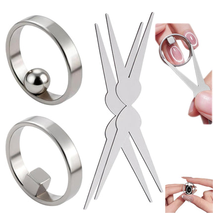 2026 Ring Shaped Cat Eye Nail Magnets, 3-in-1 Circular Gel Art Tool, 2 Pcs