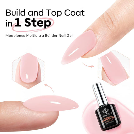 Builder Nail Gel in Nude Pink Glossy Jelly Finish