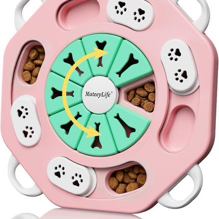 Pink Level-1 Dog Puzzle Treat Dispenser for Small and Medium Dogs