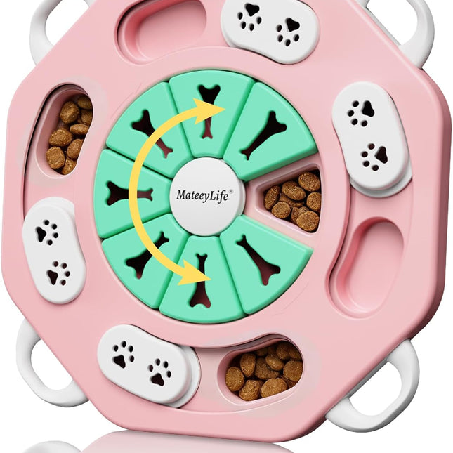 Pink Level-1 Dog Puzzle Treat Dispenser for Small and Medium Dogs