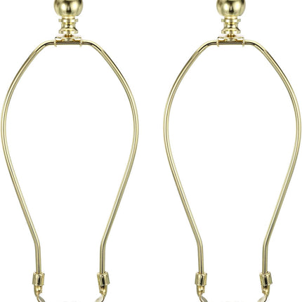 9.5 Inch Gold Tone Lamp Harp Kit with Finial, 2 Set