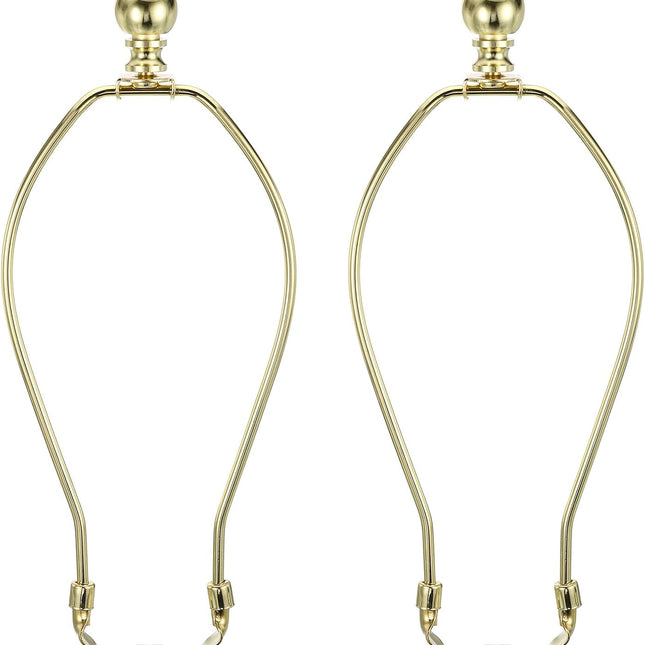9.5 Inch Gold Tone Lamp Harp Kit with Finial, 2 Set