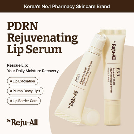 Advanced PDRN Rejuvenating Lip Serum - Hydrating Lip Balm for Glowy, Dewy Lips, 0.3 Fl Oz