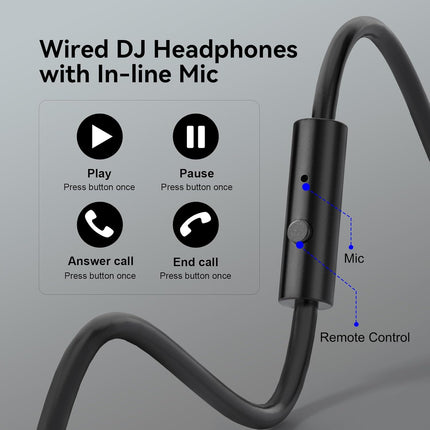 Wired Over-Ear Hi-Res DJ Studio Monitor Headphones, Black
