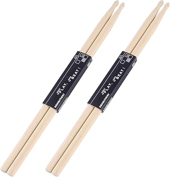 12 Pairs 5A Classic Maple Wood Drumsticks with Wood Tips