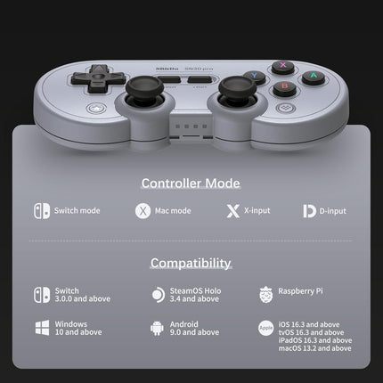 SN30 Pro Wireless Bluetooth Controller with Hall Effect Joystick - Gray