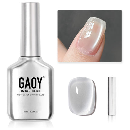 Glassy Cat Eye Gel Nail Polish, 16ml, Silvery Moonlight