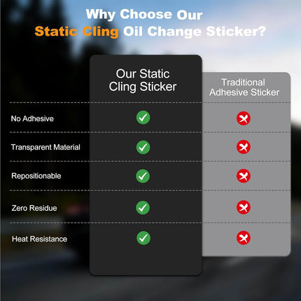 Static Cling Oil Change Windshield Reminder Stickers, 120 Pcs