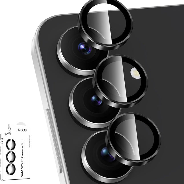 S25 FE Black Ring Tempered Glass Camera Lens Protector
